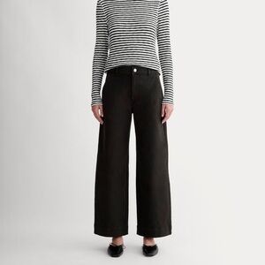 Everlane The Utility Wide-Leg Pant, black, size 4